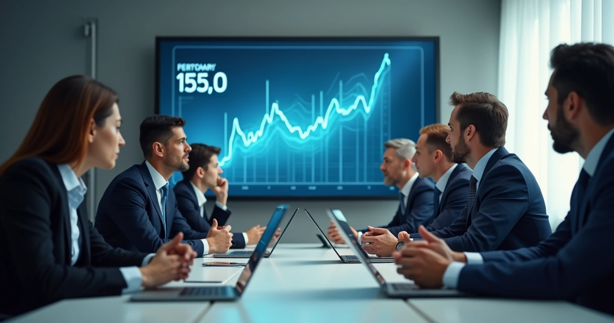 Reunião empresarial com líderes demonstrando tensão
