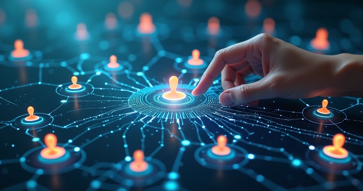 Marketplace de talentos com profissionais conectando habilidades em rede digital